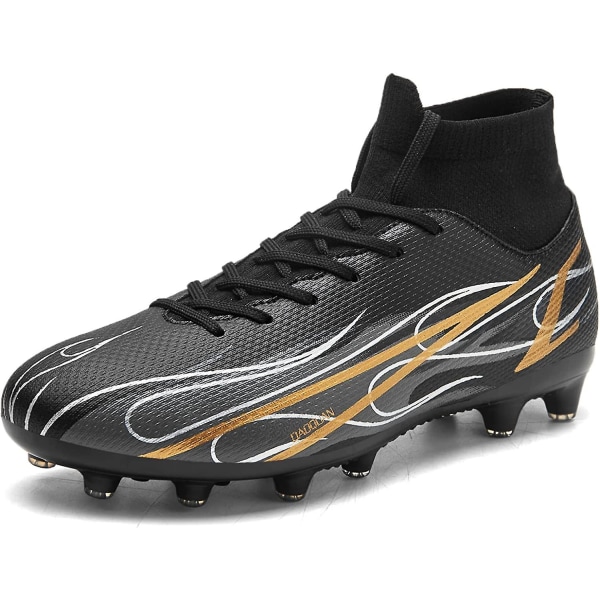 Fotbollsskor Herr Fotbollsskor för fast mark Utomhus Inomhus Atletiska fotbollsskor Professionell Futsal Training Sneakers-svarta Black 47