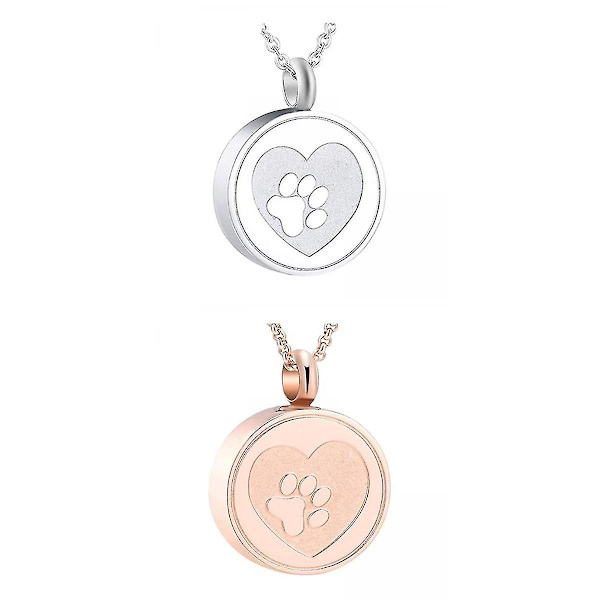 2x Pet Ashes Cremation Smycken Urn halsband, hög polerad yta