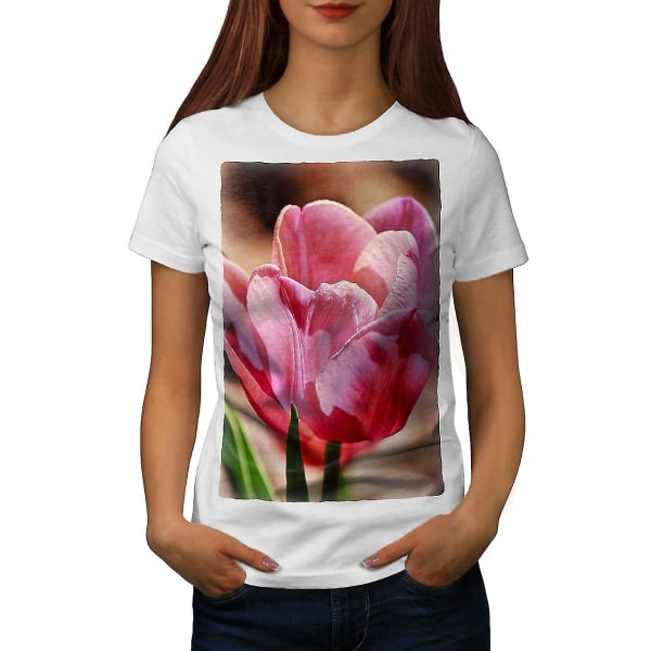 Sommarblomma Sol Kvinnor Whitet-shirt M
