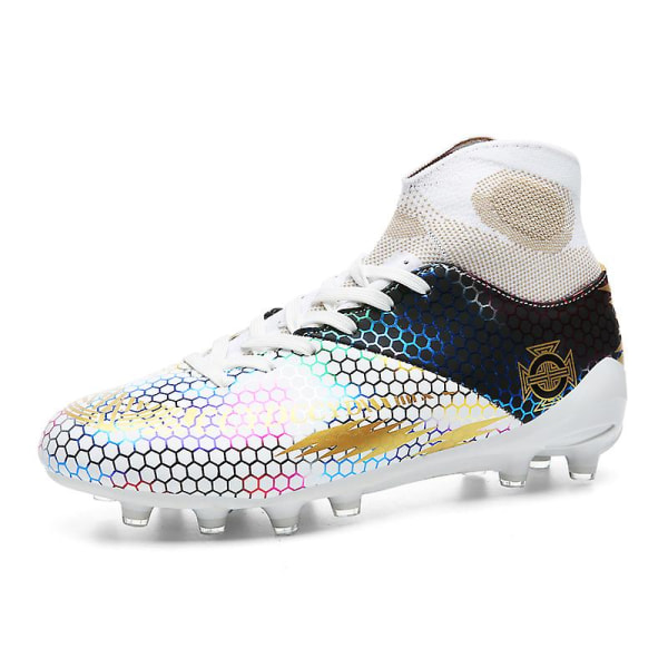 Fotbollsskor för män Spikes Fotbollsskor för ungdomar Stövlar Athletic Sneaker 3C7878 White 34