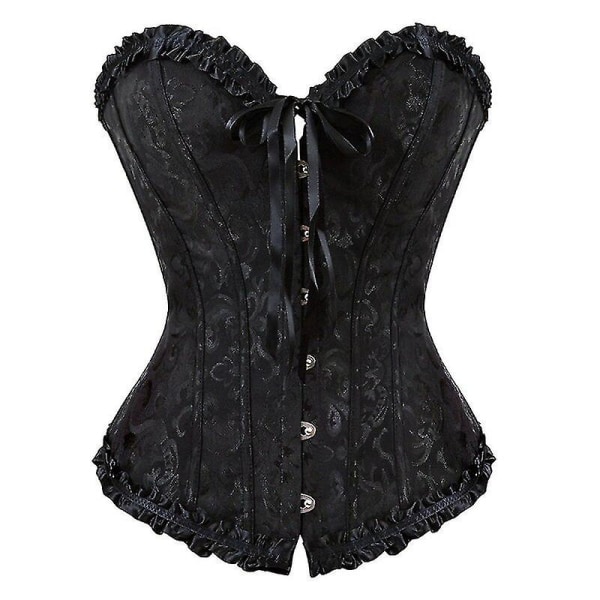 Sexiga kvinnor Bustier Korsett Blommig snörning Korsett Topp benad waist trainer Underkläder Overbust Korsetter Body Shaper Plus Size,blå XXL