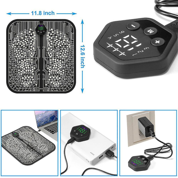 Ems Foot Massager Matta Ben Bantning Blodcirkulation Deep Impulse Stimulation Massage Pad