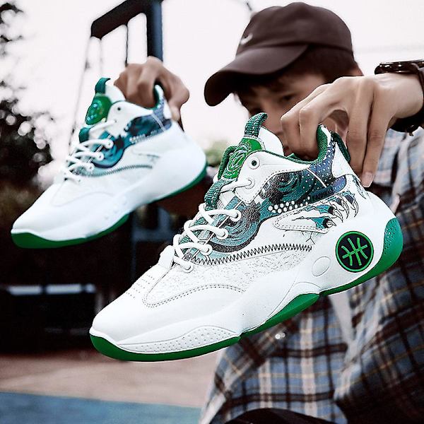 Basketskor för män Andas Sneakers Löparskor 3Aha502 WhiteGreen 41