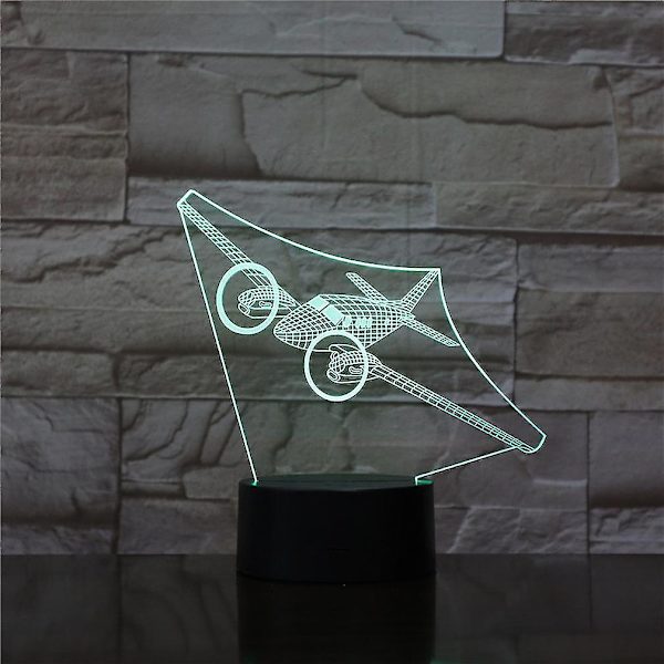 Propeller Aircraft Series 3d Liten Nattlampa Intelligent Färgglad Led Skrivbordslampa