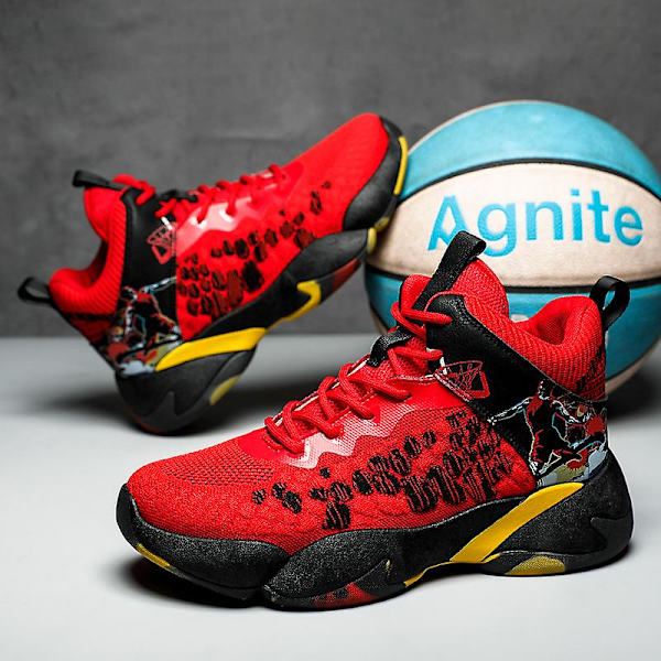 Basketskor för män Mode Halkfria sneakers Andas sportskor W23 Red 44