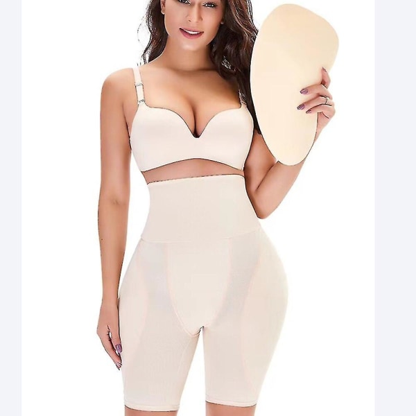 Falska rumpor Kvinnor Butt Lifter Control Trosor Body Shaper Pad Foam Vadderad Hip Enhancer Kalsonger Kvinnliga Shapewear Byxor,beige 4XL