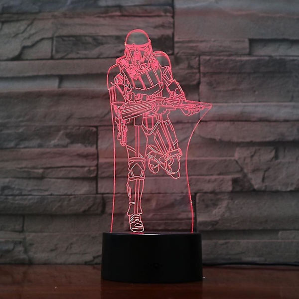 Stormtrooper 3d Led Nattljus Sovrumsbordslampa Färg ändras
