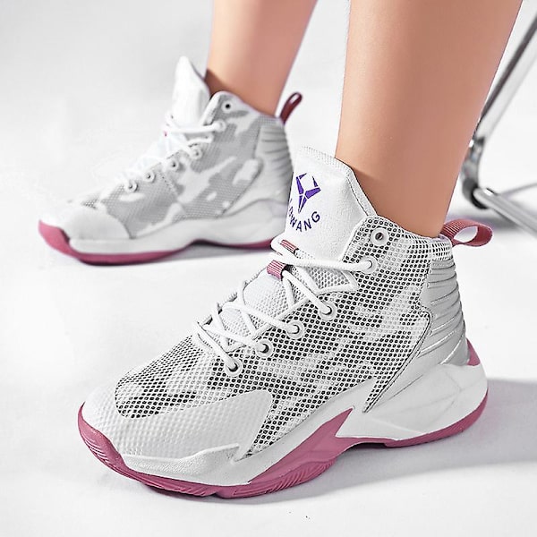 Basketskor för män Mode Halkfria Sneakers Andas Sportskor Yj001 White 44