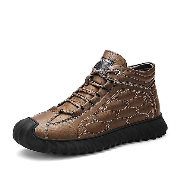 Herr vinter snösneakers Vattentåliga skor Anti-halk casual i bomull 2009 Brown 42