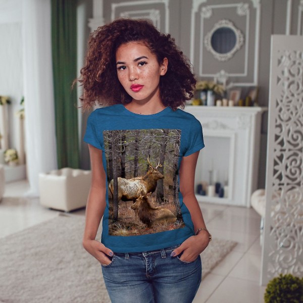 Wild Photo Nature Animal Women Royal T-shirt L