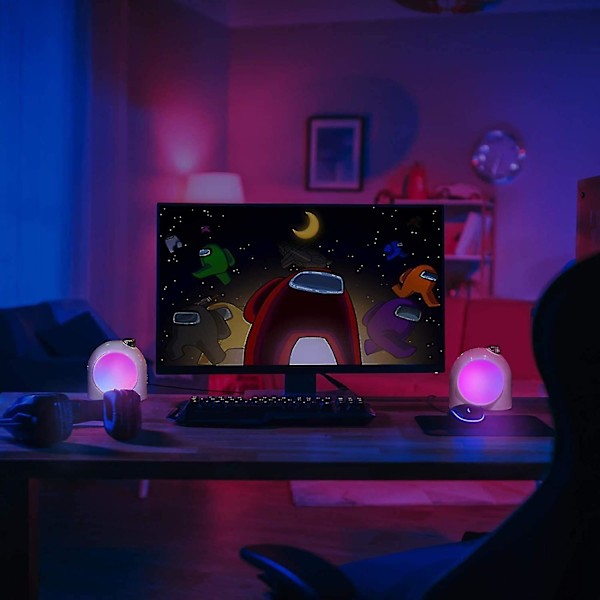 Divoom Planet-10 - Trådlös Smart Bordslampa, Programmerbar Mood Light med RGB LED, Rosa