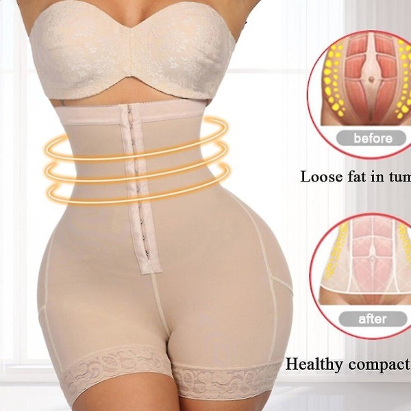 Dam Shapewear Träning Waist Trainer Butt Lifter Magkontroll Plus Size Booty Lift Dragande Underkläder Shaper,beige 4XL