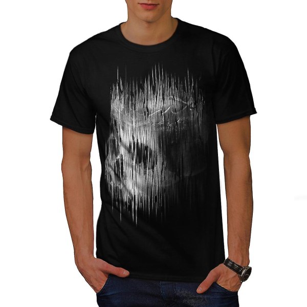 Shadow Ghost Goth Skull Men Blackt-shirt L