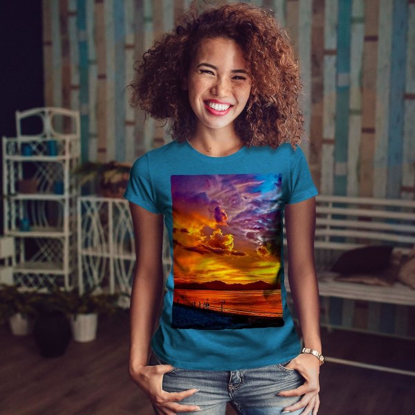 Vacker Sky Art Nature Kvinnor Royal Bluet-shirt L