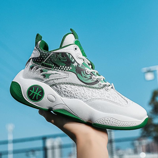 Basketskor för män Mode Halkfria Sneakers Sportskor som andas Ha502 Green 44