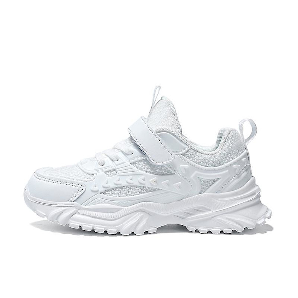 Sneakers för barn för flickor, löpning tennisskor, lätt andningsbar sport atletisk 3Bx022 White 31