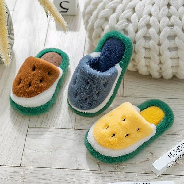 Barns bomullstofflor Pojkar Flickor Fleece tecknad bomullstofflor Röd Blue 26/27