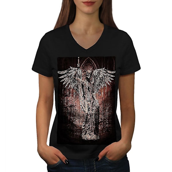 Angel Skeleton Rock T-shirt för kvinnor M