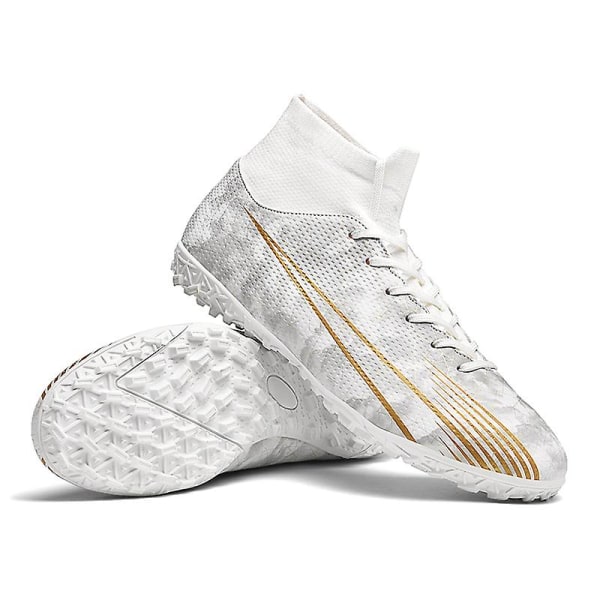 Fotbollsskor för män Halkfria fotbollsskor för herr, Gräs Fotbollssneakers 2L20167-1 White 45