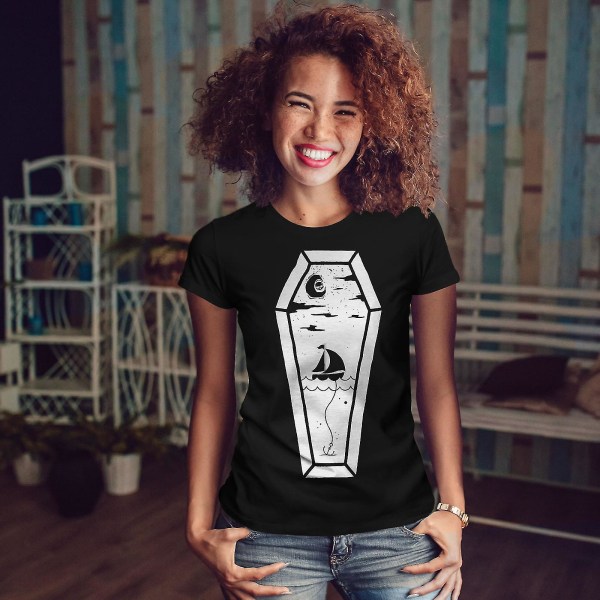 Kista Sea Ship Kvinnor Blackt-shirt L