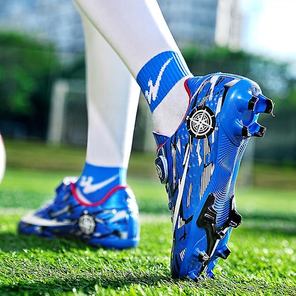 Barn Ungdom Gräs Fotbollsskor Skor Fotboll inomhus Fritidssport casual X1577A WhiteBlue 34