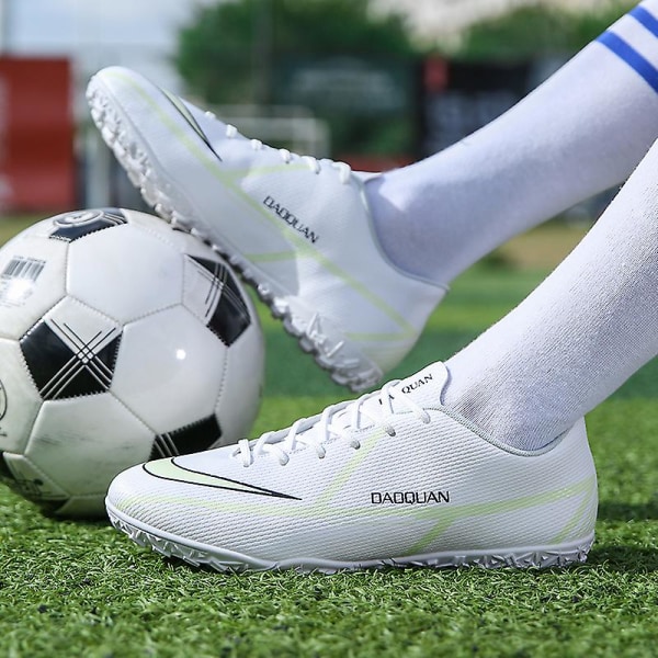 Fotbollsskor för män Halkfria fotbollsskor Klossar Gräs Fotbollssneakers Yjt2202 White 42