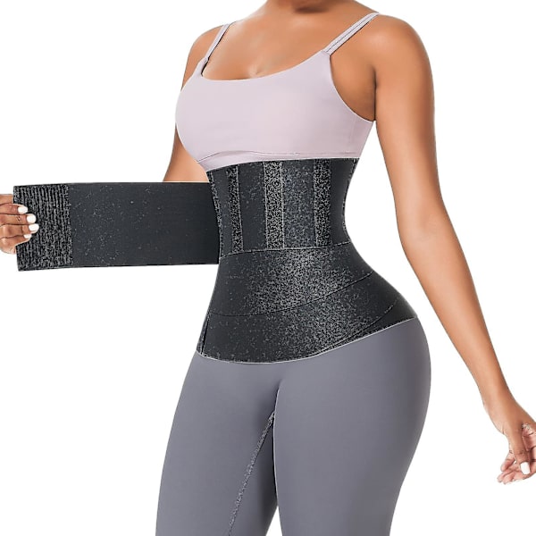 Invisible Wrap Waist Trainer Tejp Snatch Me Up Bandage Kvinnor Bantning Bälte Omlott Bälte Bastu Trimmer Bälte Black 3M