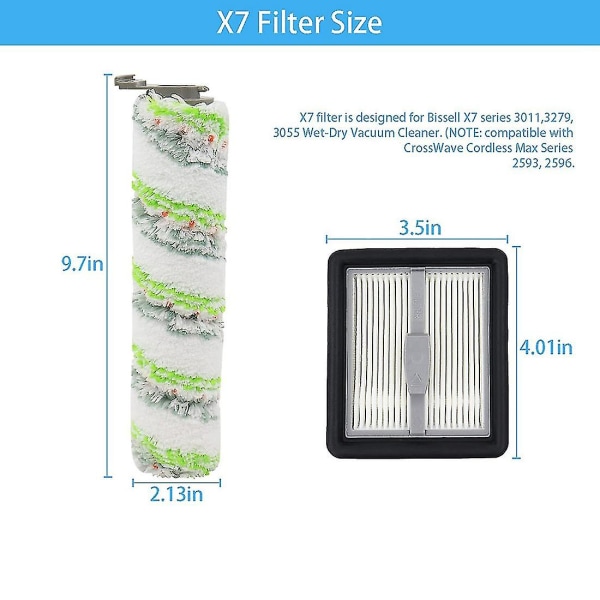 Filter för Bissell Crosswave X7 3011 3279 3055 Pet Pro Crosswave