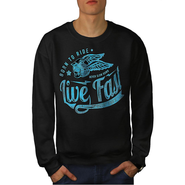 Born Ride Moto Biker Sweatshirt för män M