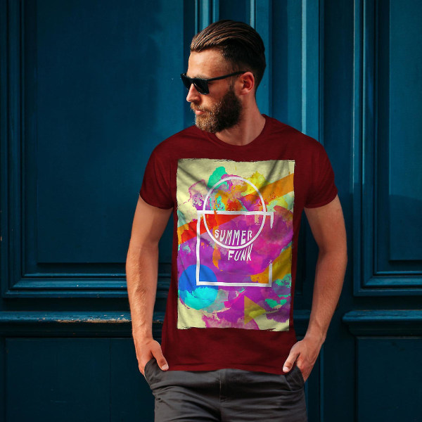Summer Funk Suny Men Röd-skjorta | Wellcoda M