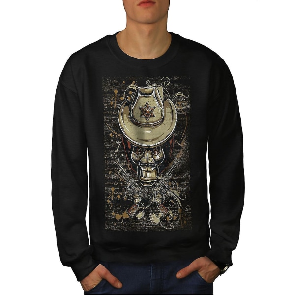 Sheriff Monkey Animal Men Blacksweatshirt M