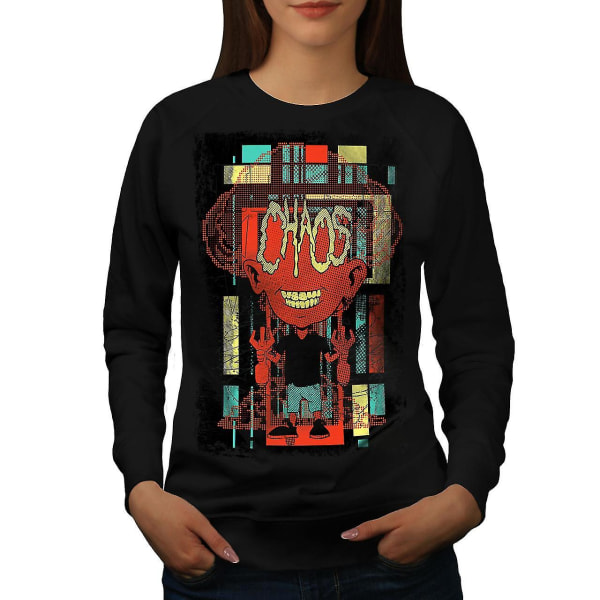 Chaos Zombie Dead Fashion Women Blacksweatshirt | Wellcoda L