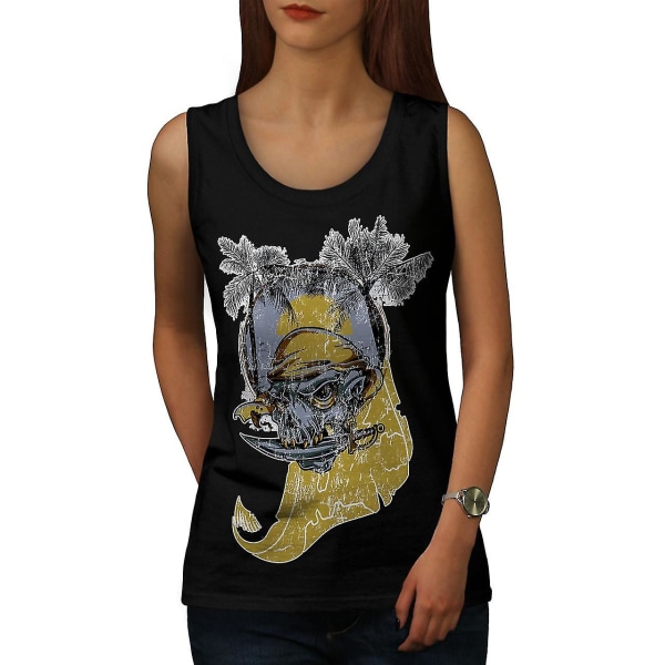 Beach Sea Pirate Women Blacktank Top M