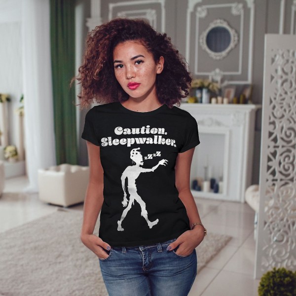 Sleepwalk Rolig Zombie kvinnor Blackt-shirt XXL