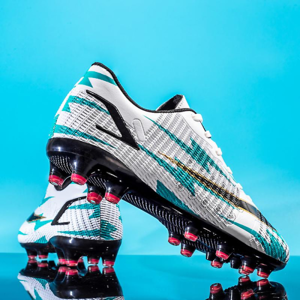 Fotbollsskor för män Halkfria fotbollsskor för herr Gräs Fotbollssneakers X916 WhiteBlue 38