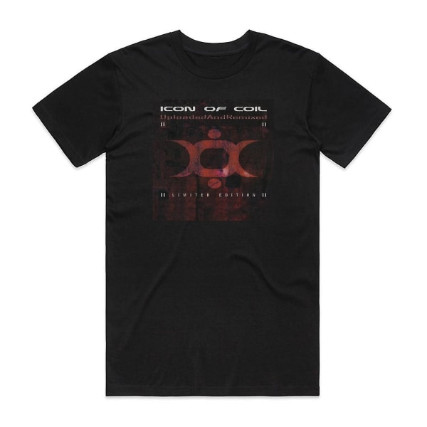 Ikon av uppladdad spole och remixad T-shirt Svart M