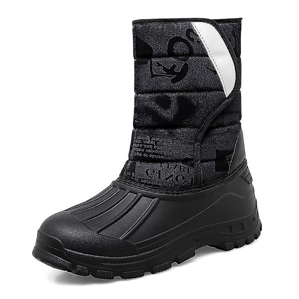 Herr Dam Vinterstövlar Snow Boot Plysch Varma Skor Vattentät Boot 2113S Black 41