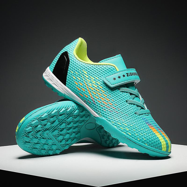 Fotbollsskor för barn Spikes Fotbollsskor för ungdomar Ankelstövlar Athletic Sneaker 3C6623 Cyan 32