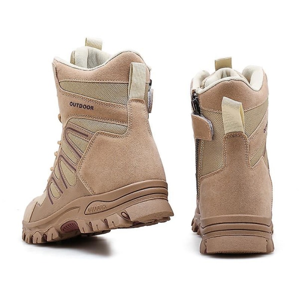 Military Boot Combat Herr Stövlar Tacticalhane Shoes Work Safety Shoes A07 Beige 47