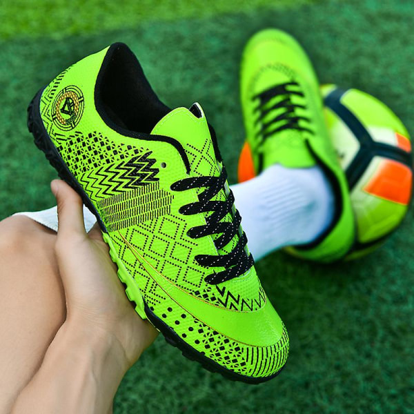 Fotbollsskor för herr, halkfria fotbollsskor, Gräs Fotbollssneakers Yj757 Green2 44