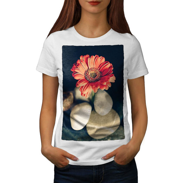 Gerbera Flower Nature Whitet-shirt för kvinnor L