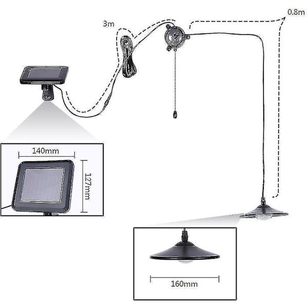 Lampor Solar Shed Light Switch Fjärrkontroll LED Garage Light Indoor Solar Pendellampa