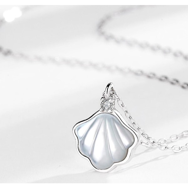 (med diamanter)) sterlingsilver One Shell halsband