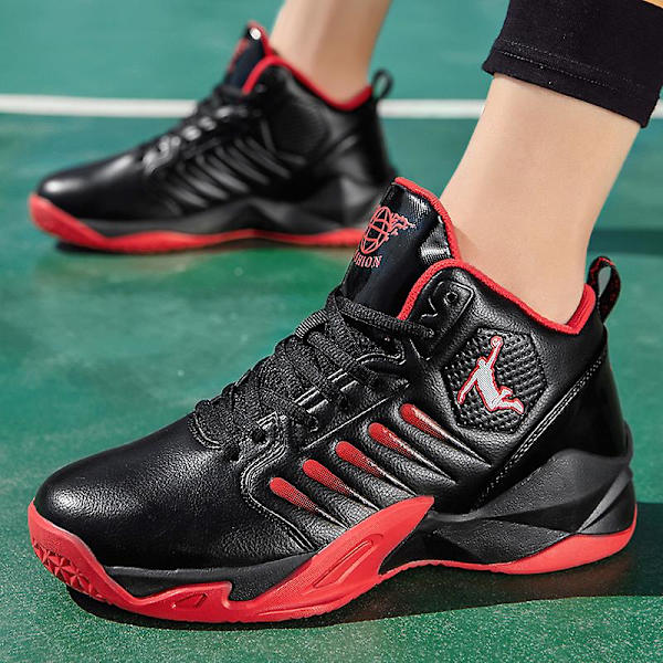 Basketskor för män Aldult Bekväma Sneakers Utomhussportskor 3B9136 BlackRed 40