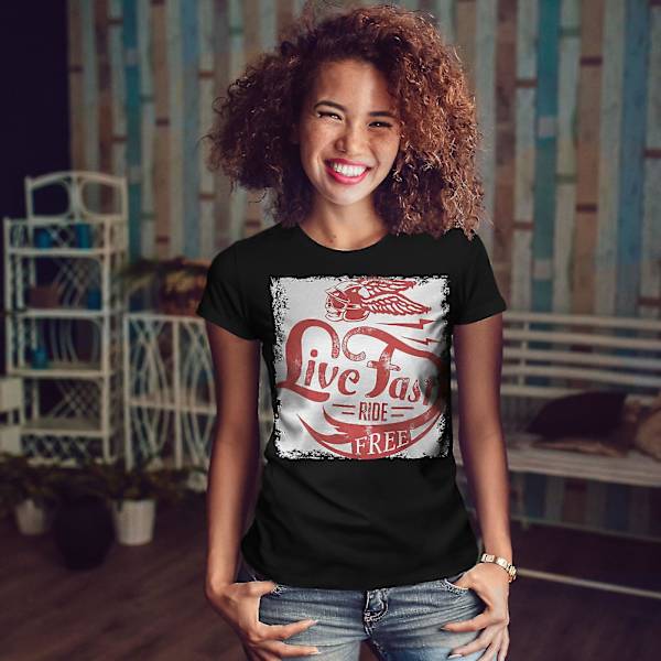 Live Biker Bike Dam T-shirt XL