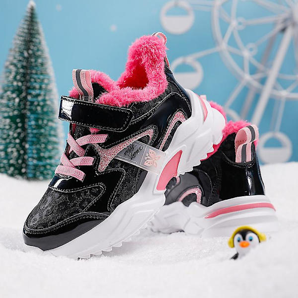 Snösneakers för barn Andas löparskor Mode tjejer Sportskor D2112 Black 34