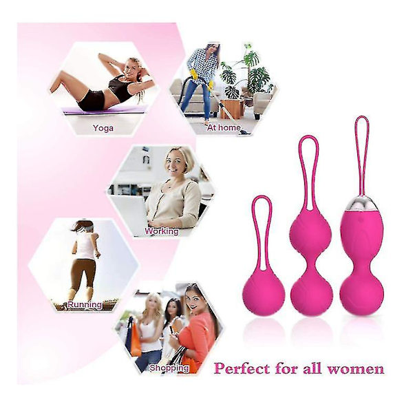 3 Kegel Balls Device Training Kit för att stärka toning bäckenmuskler, röd