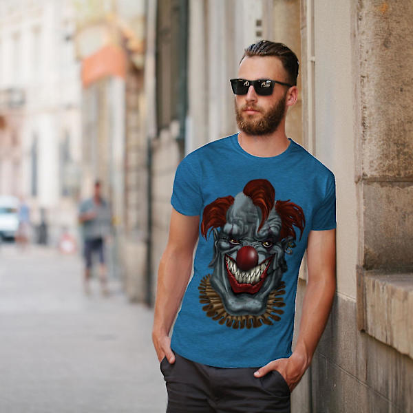 Skrämmande skräckclown Skrämmande män Royal Bluet-shirt S