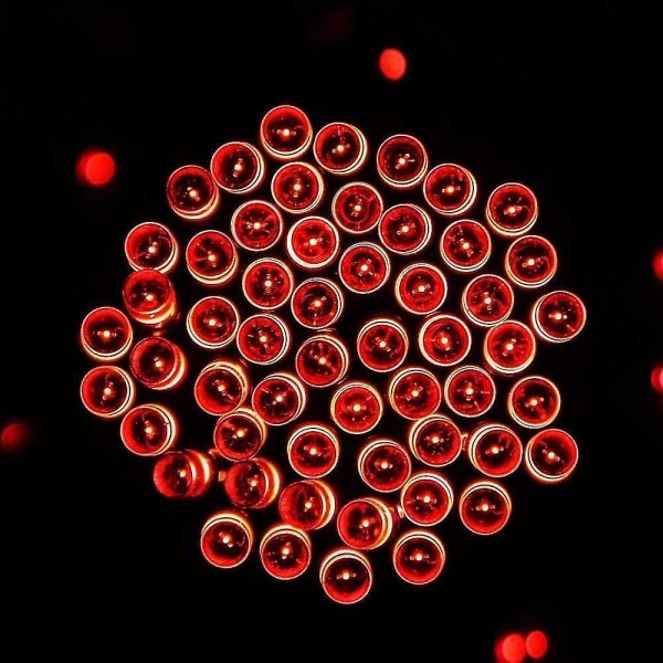 200led utomhusträdgård semesterdekoration Solljussträng (rött ljus)