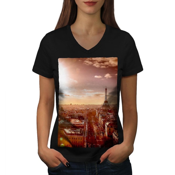 Sun Set Photo Paris T-shirt för kvinnor M